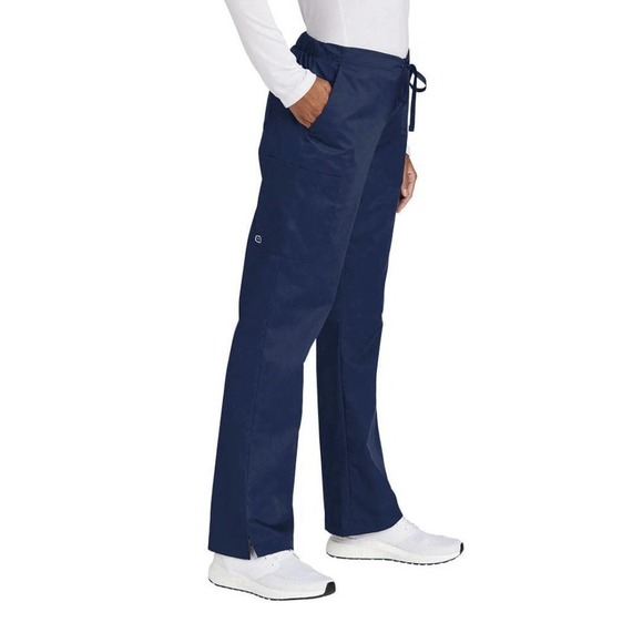 Wonder Wink Women's Scrub Pants 2XS Petite Navy Blue SKU WW4750T - Picture 2 of 7